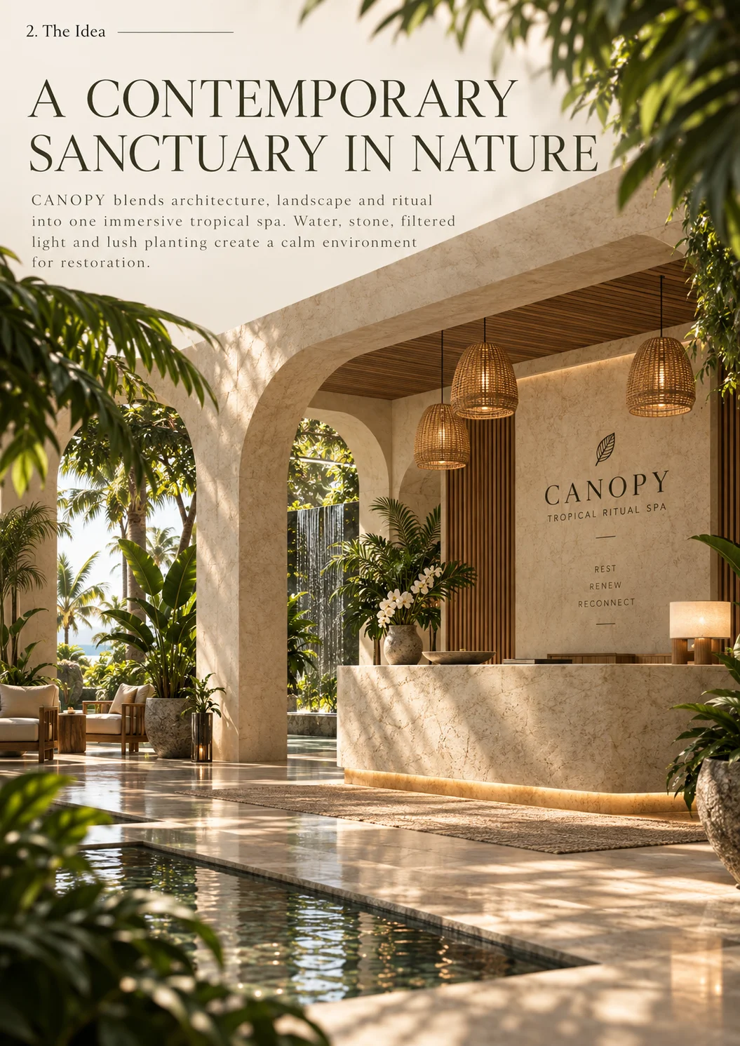 A contemporary sanctuary in nature, built from shade and water.